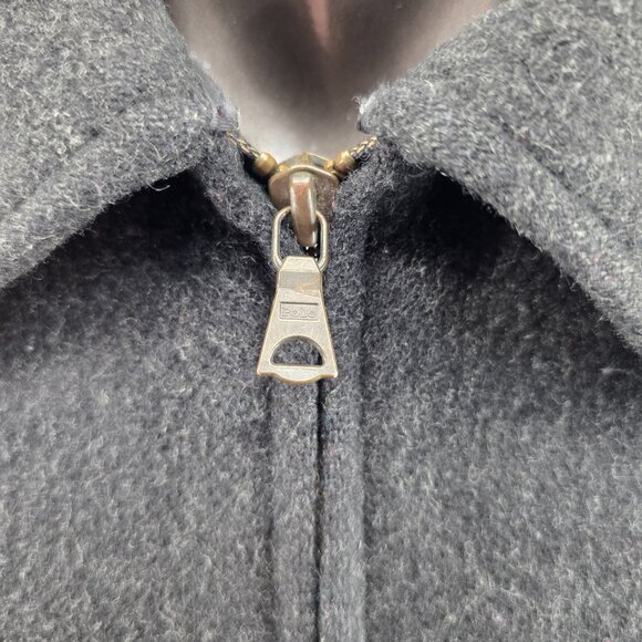 Vintage Polo Ralph Lauren Jacket Mens L Gray Wool Bomber Quilted Lined Full Zip - Picture 5 of 16